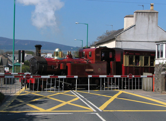 Steam Engine passing through Ballasalla